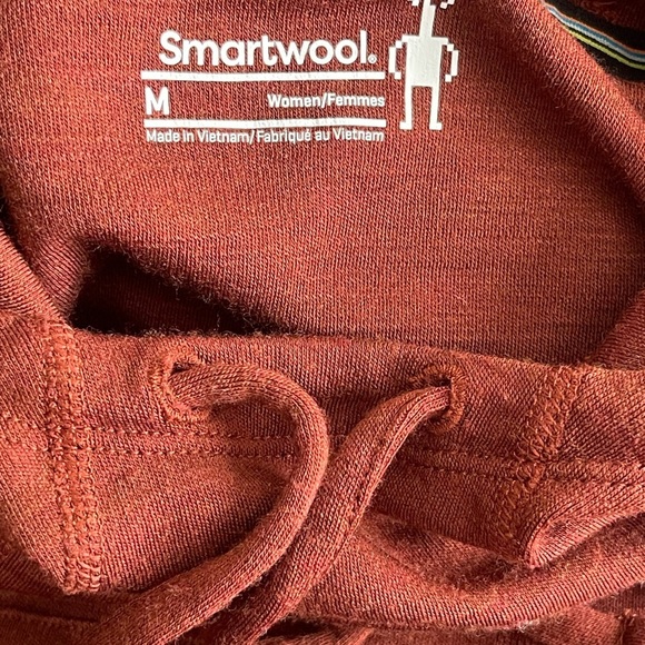 Smartwool Women’s Thermal Drape Neck Hoodie Medium Pecan Brown Heather Layer - Picture 7 of 9